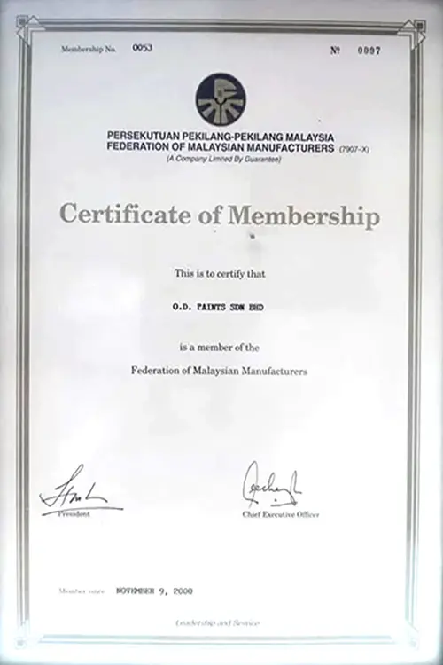 CERTIFICATE OF MEMBERSHIP