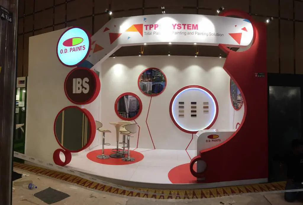 O.D. Paints exhibition booth design featuring paint products and coating technology at ARCHIDEX
